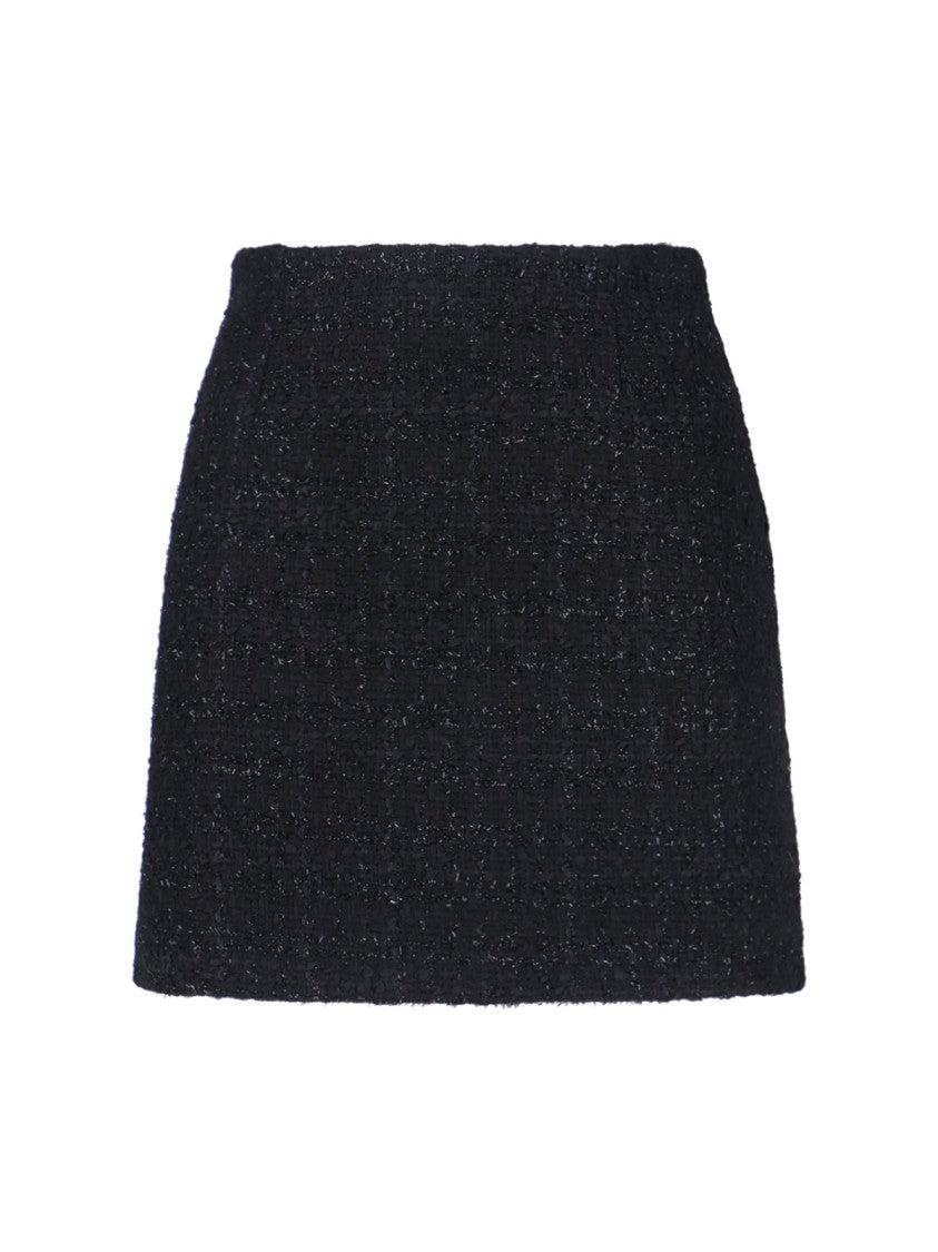 Tagliatore Classic Black Tailored Skirt With Subtle Sheen