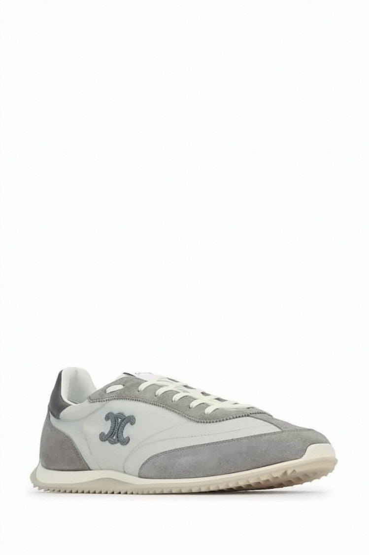 Celine Low-Top Grey Sneakers With Suede Overlays