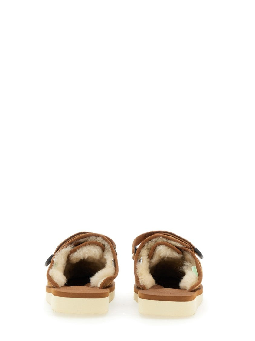 Suicoke Brown Suede Slip-On Loafers