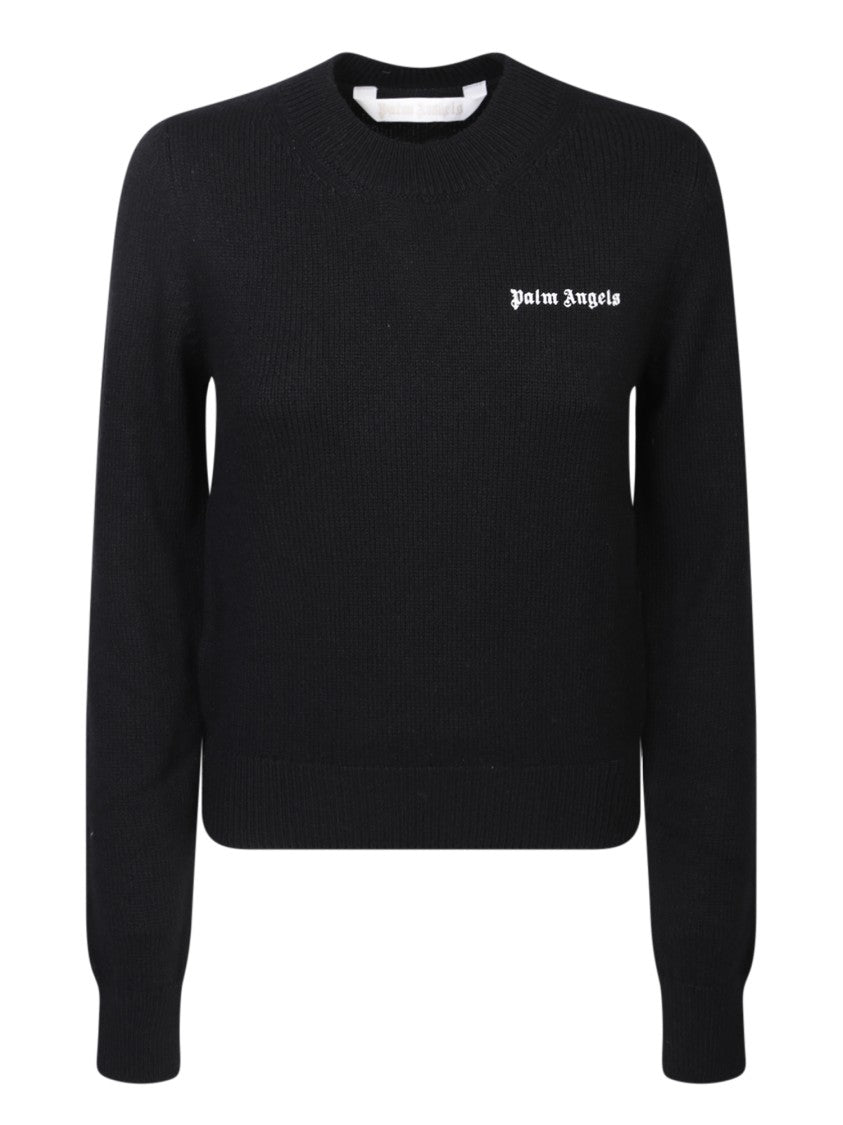 Palm Angels Black Wool-Blend Sweater