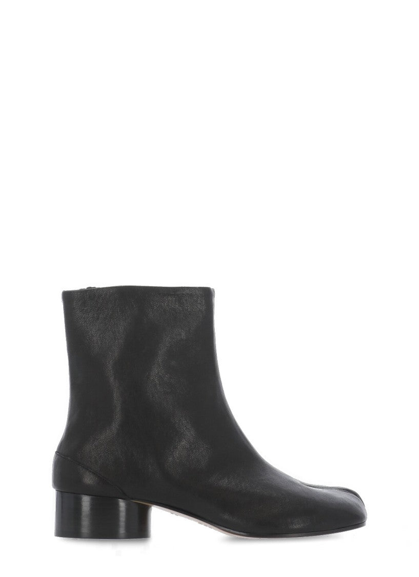 Maison Margiela Black Tabi Low-Heel Leather Boots