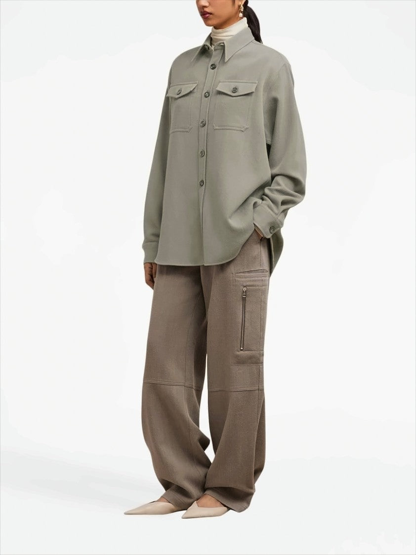 Ami Relaxed Fit Oversized Long Sleeve Shirt