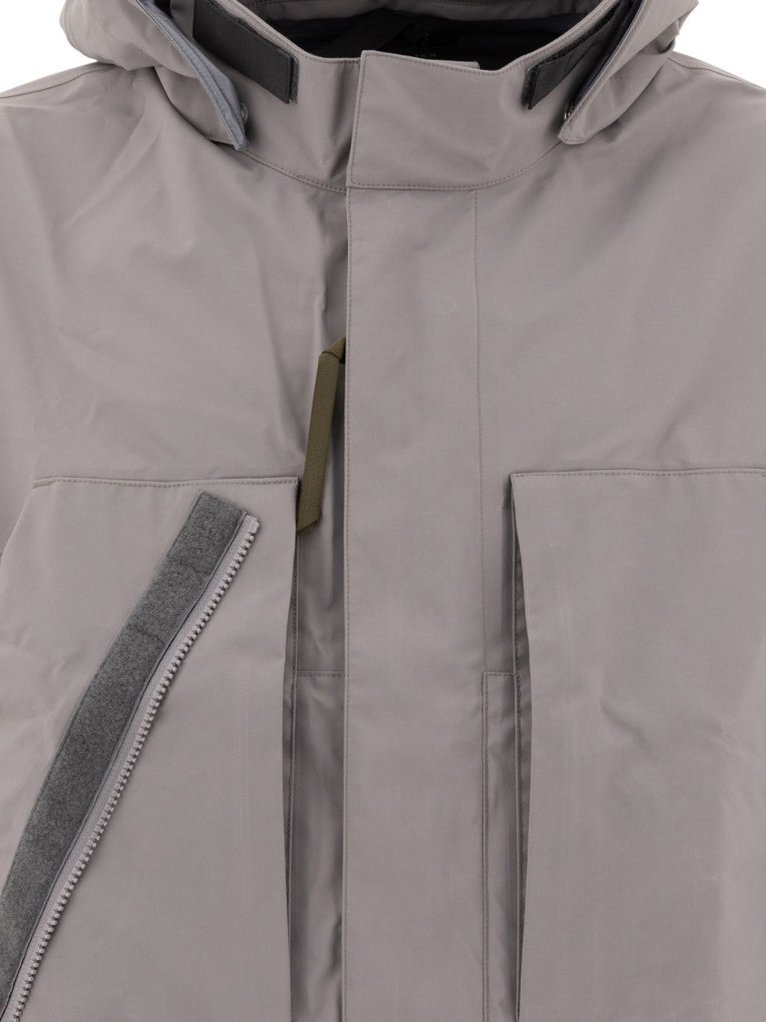 Acronym Boxy-Silhouette Grey Jacket With Utility Pockets