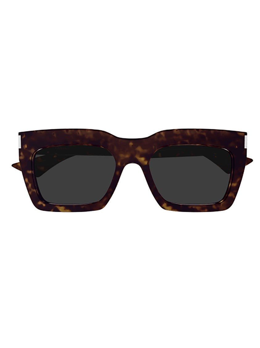 Saint Laurent Tortoiseshell Rectangle Sl 810 Sunglasses With Metal Accents