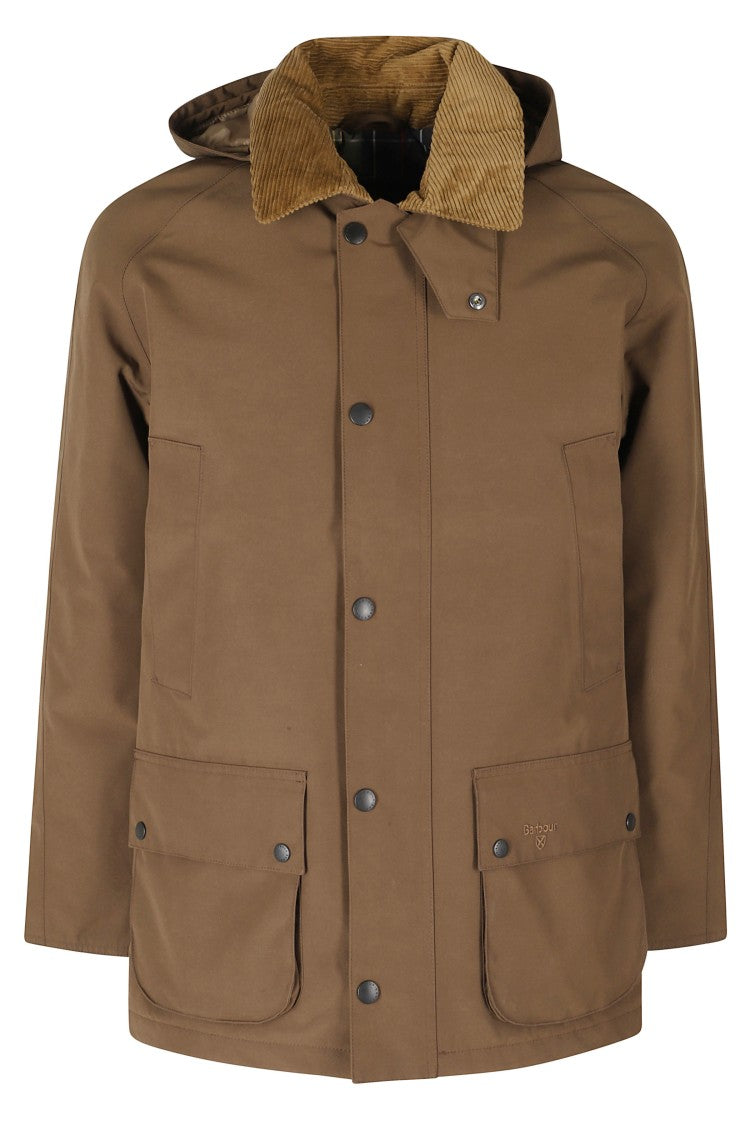 Barbour Dark Sand Corduroy Collar Winter Ashby Jacket