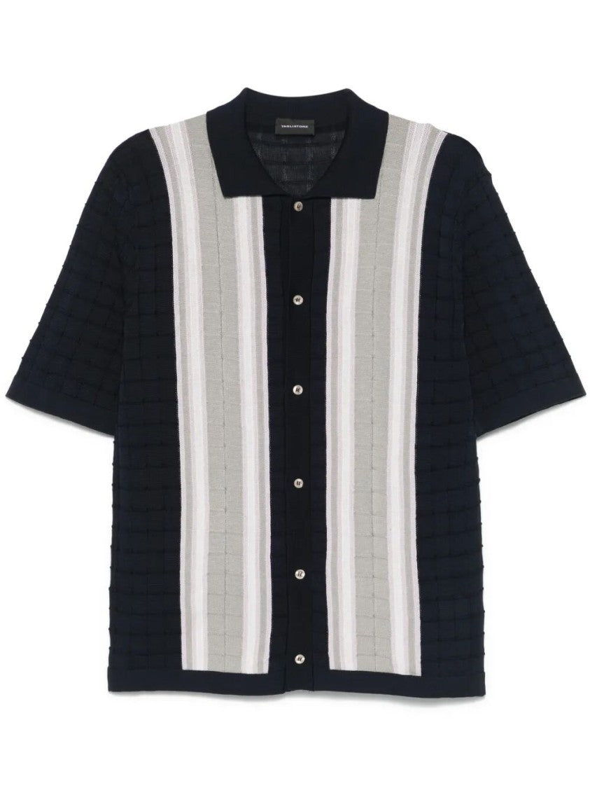 Tagliatore Textured Black Cotton Polo