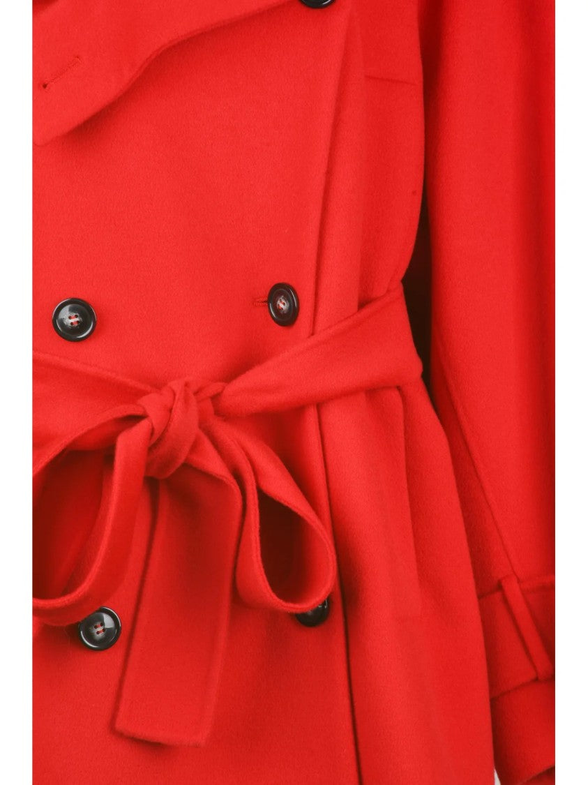 Sportmax Bouquet Short Coat With Double-Breasted Closure And Self-Tie Belt