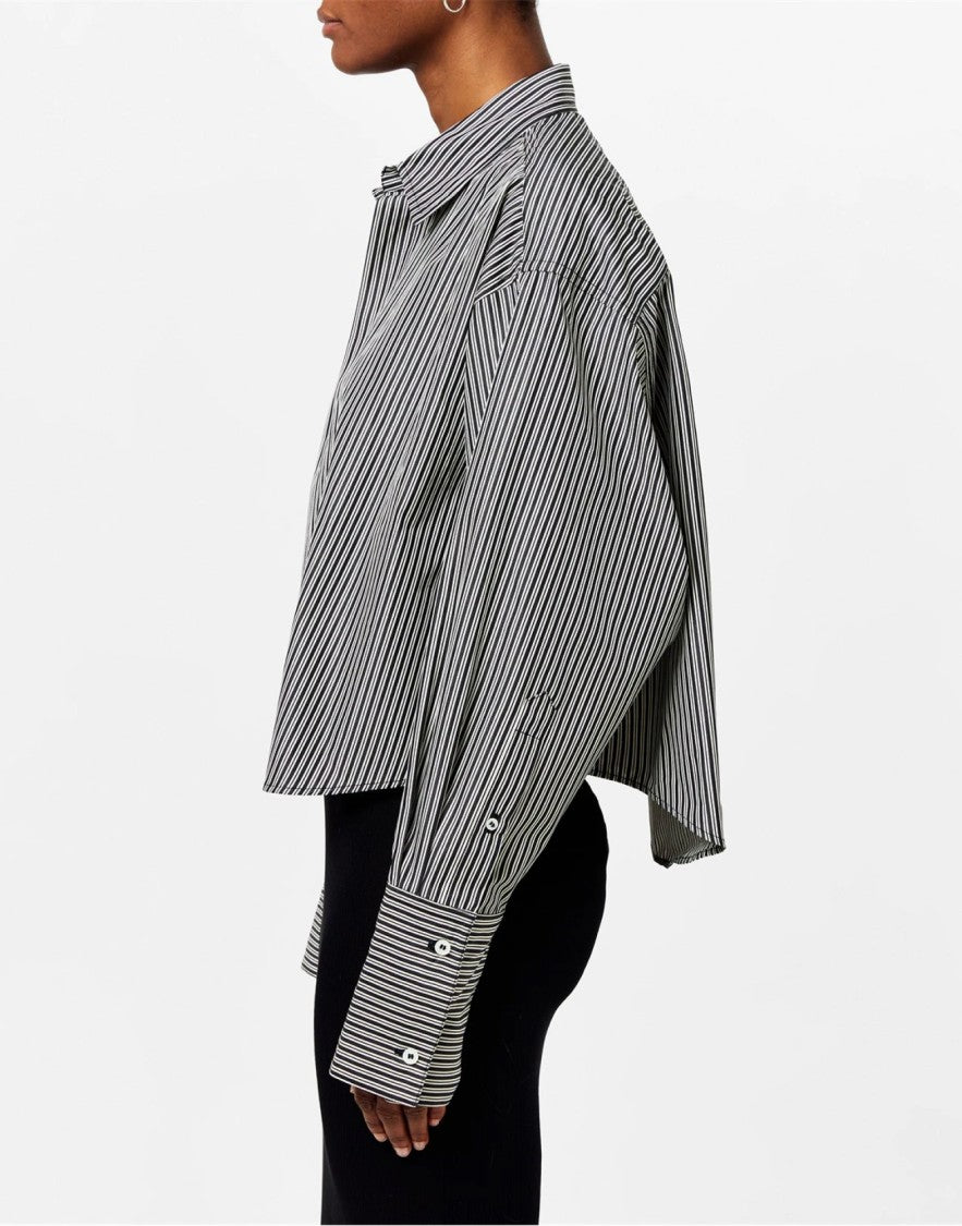 Ami Boxy Fit Striped Shirt