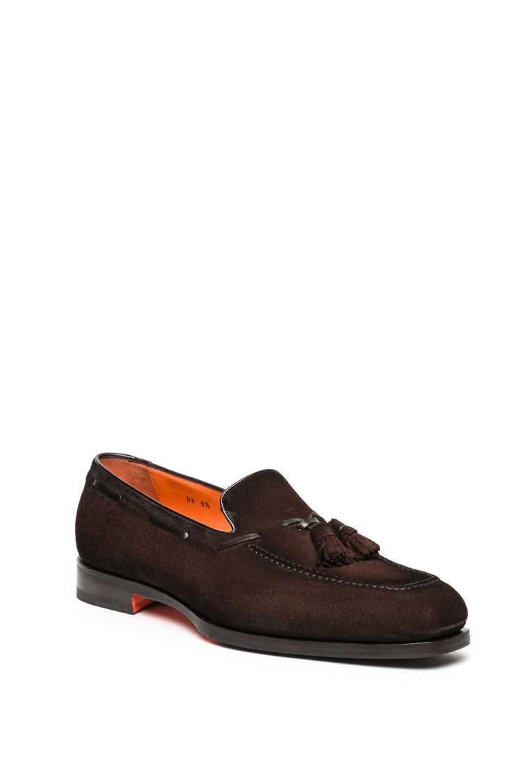 Santoni Suede Moccasins With Tassels