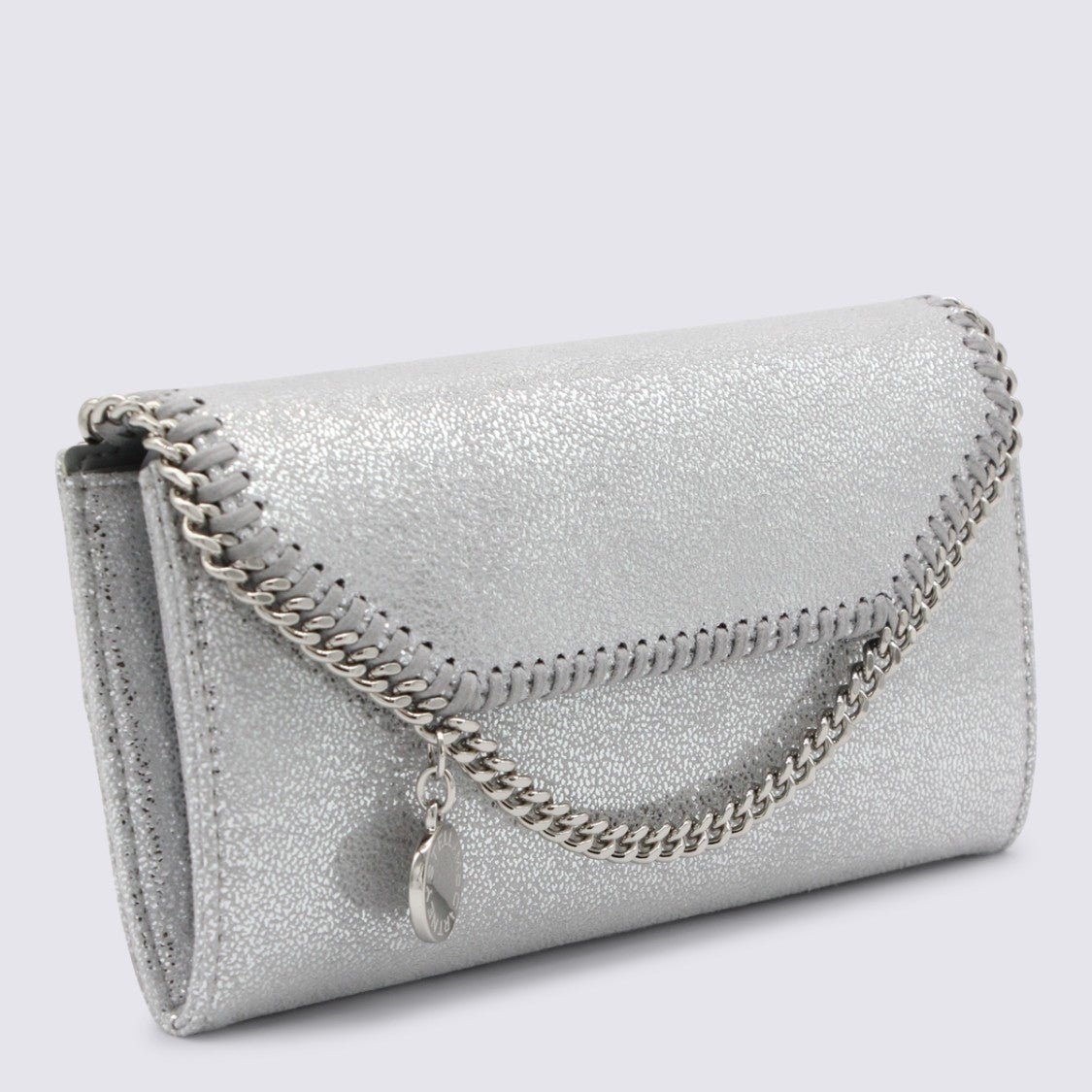 Stella Mccartney Silver Faux Leather Continental Wallet Crossbody Bag