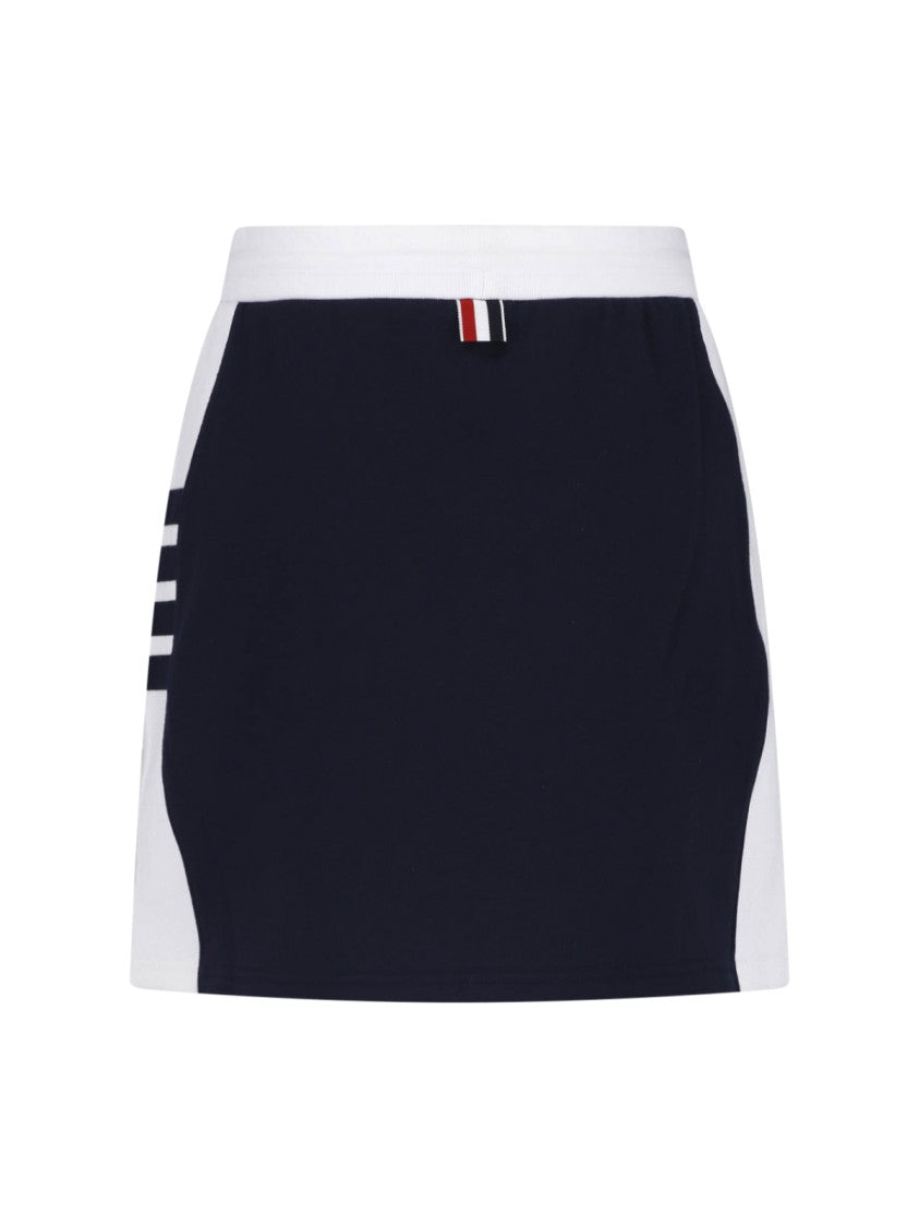 Thom Browne Black Pleated Structured Mini Skirt