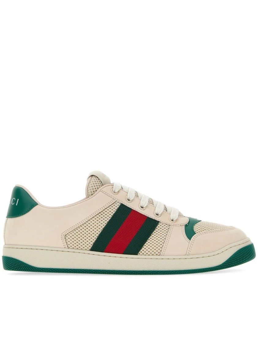 Gucci Cream Screener Sneaker Low-Top Shoes