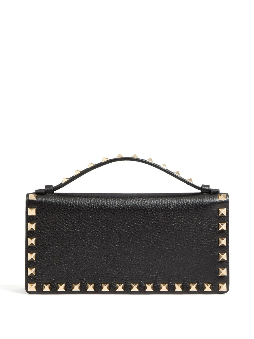 Valentino Wallet W/Strap Rockstud Textured Leather Chain