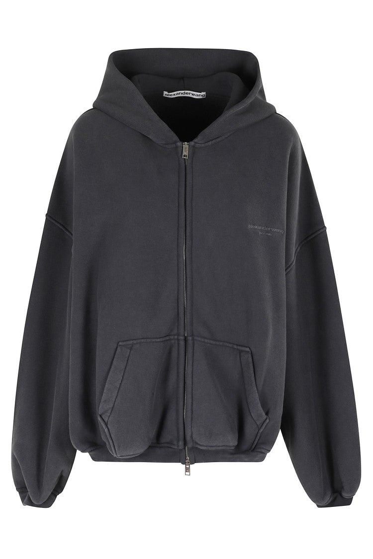 Alexander Wang Balloon Silhouette Zip-Up Hoodie