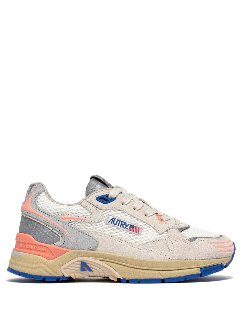 Autry Layered Mesh And Suede Sneakers With Chunky Sole