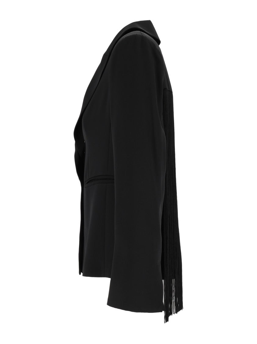 Shirt A Porter Fringed Cascading Fringe Tailored Blazer