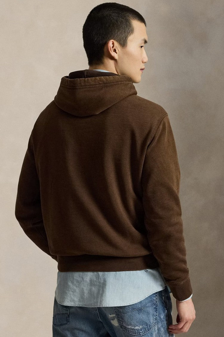 Polo Ralph Lauren Dark Brown Washed Script Pullover Hoodie