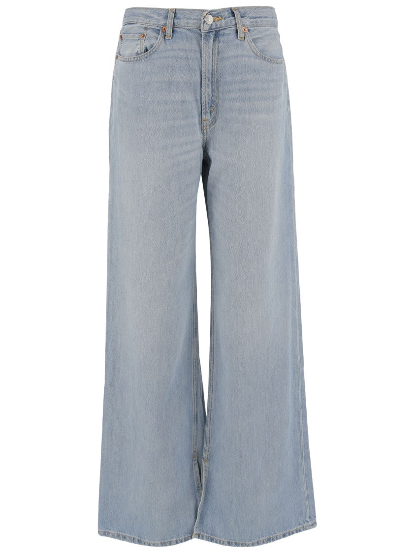 Re/Done Cotton Lyocell Wide-Leg Jeans