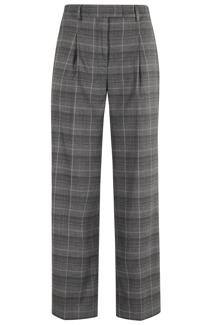 Seventy High-Waisted Straight Leg Pants With Prince Of Wales Pattern