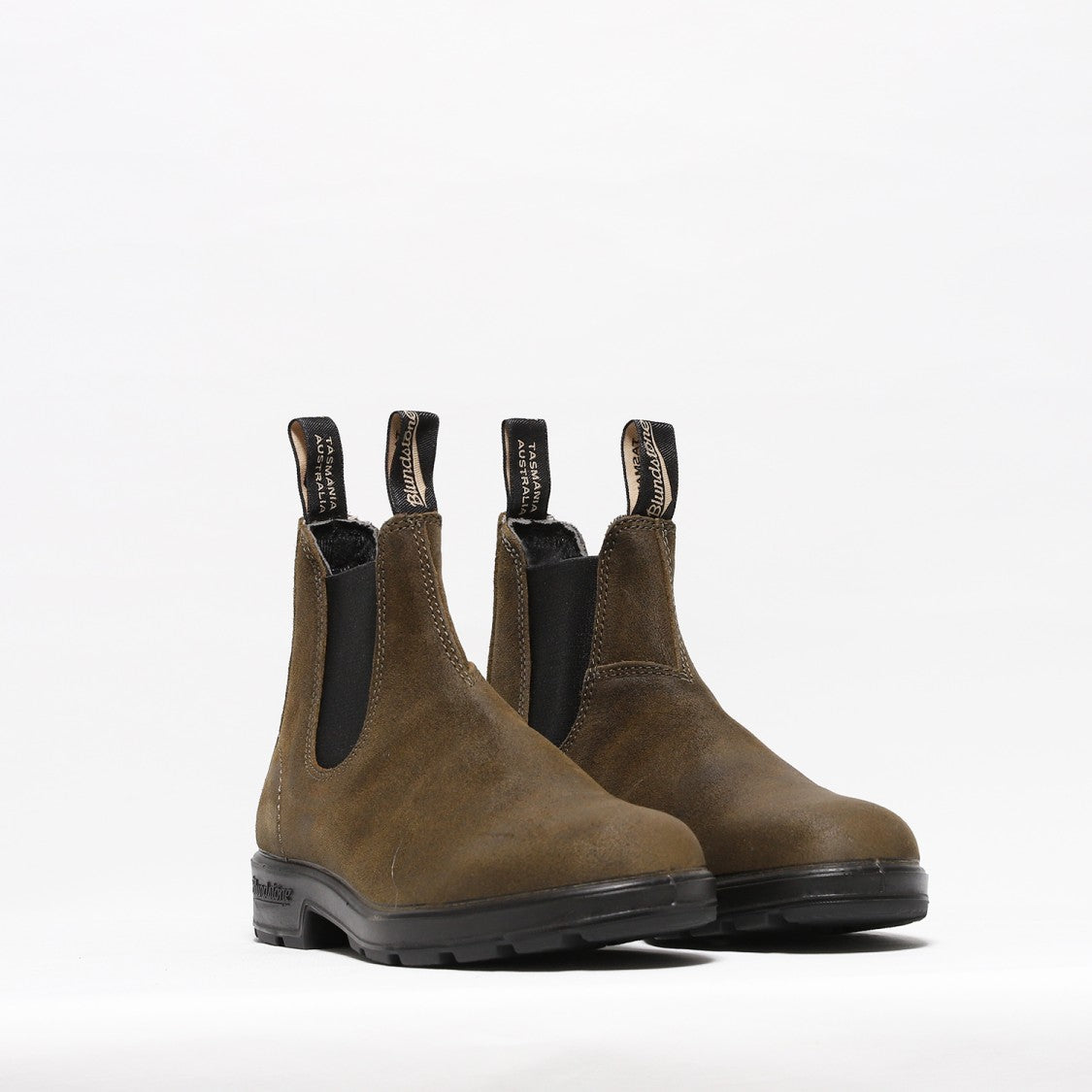Blundstone Ankle Boot With Side Elastics In Soft Green Suede