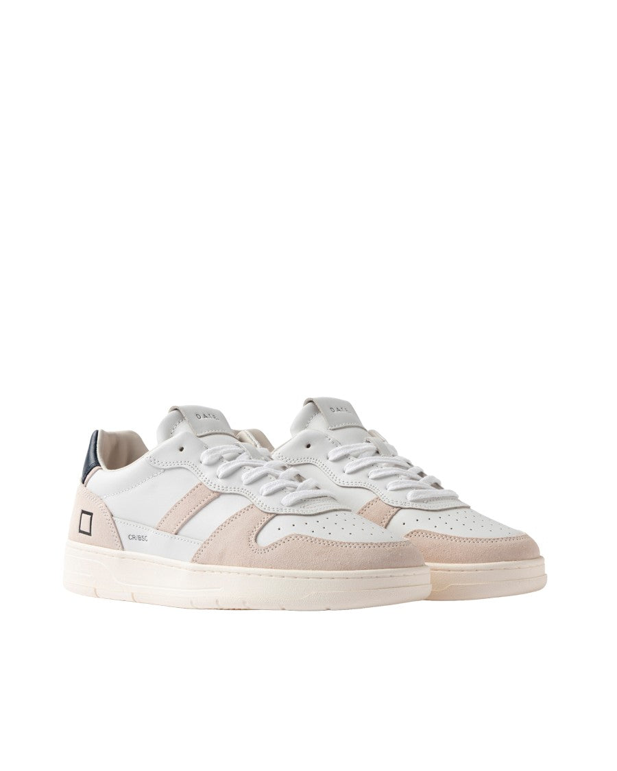 D.A.T.E Perforated Low-Top Sneakers With Suede Accents