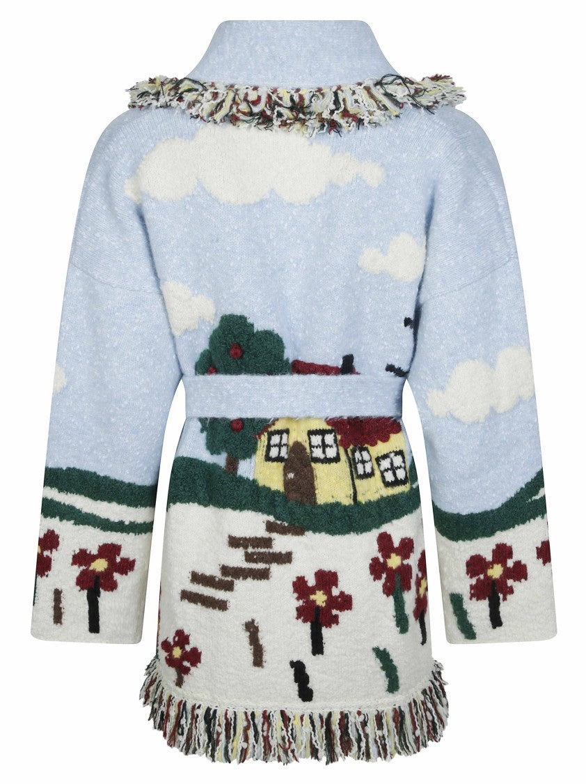 Alanui Casa Alanui Scenic Countryside Motif Fringed Cardigan