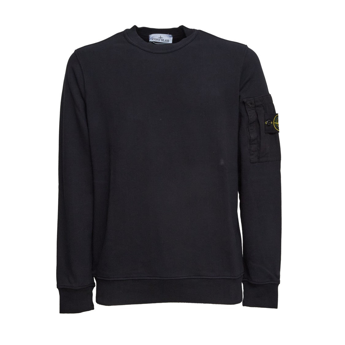 Stone Island Ripstop Pocket Cotton Fleece Crewneck Sweatshirt