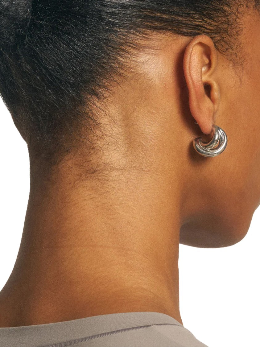 Panconesi Sculptural Crescent-Shaped Silver Huggies