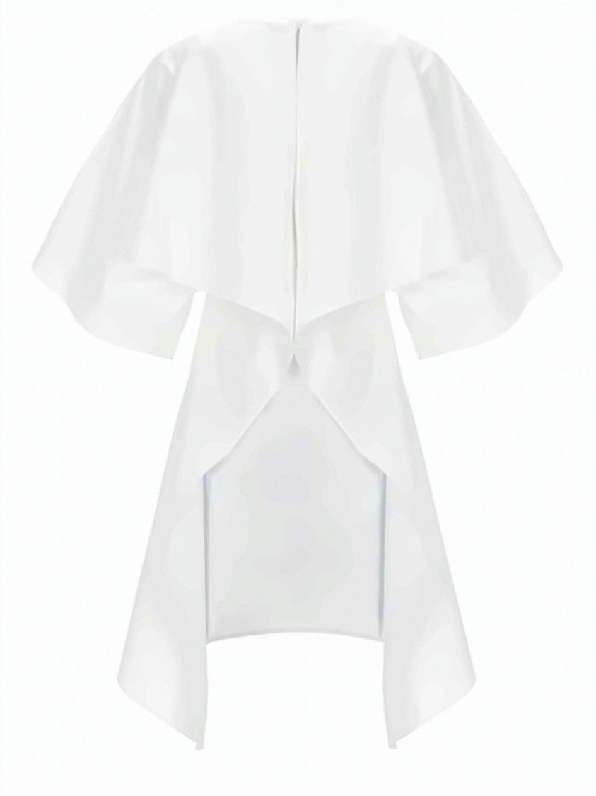 Jacquemus Structured Cotton Midi Dress With Asymmetrical Hemline