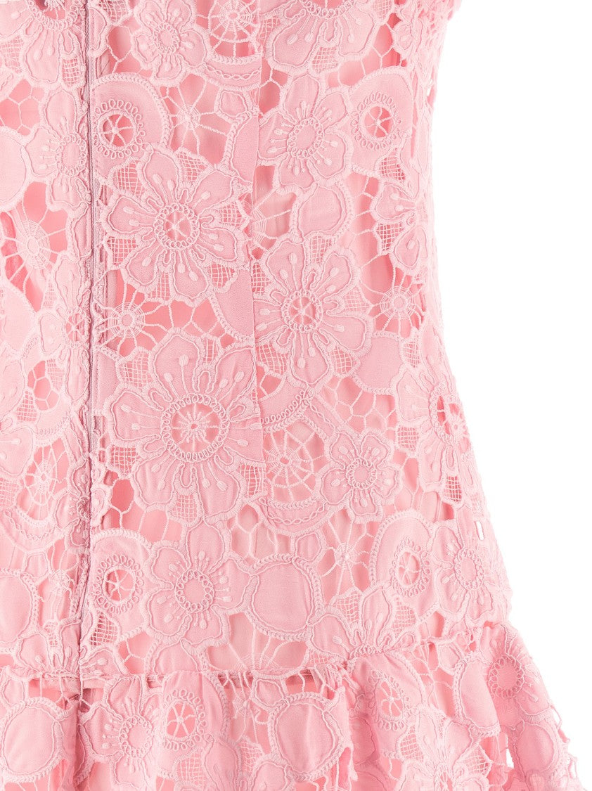 Self-Portrait 'Pink Lace Collared' Dress