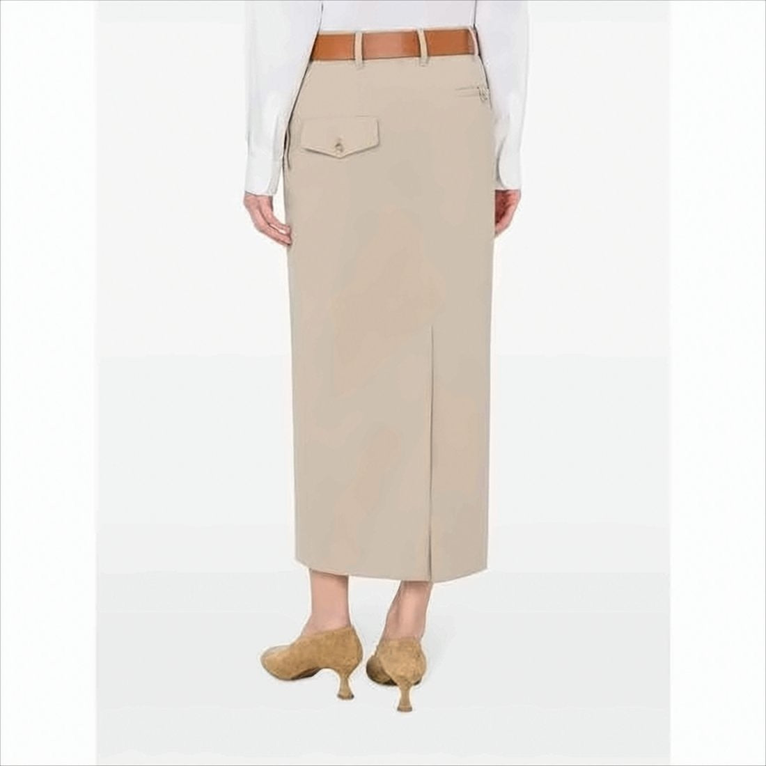 Moschino High-Waisted Modal Long Skirt With Matching Belt