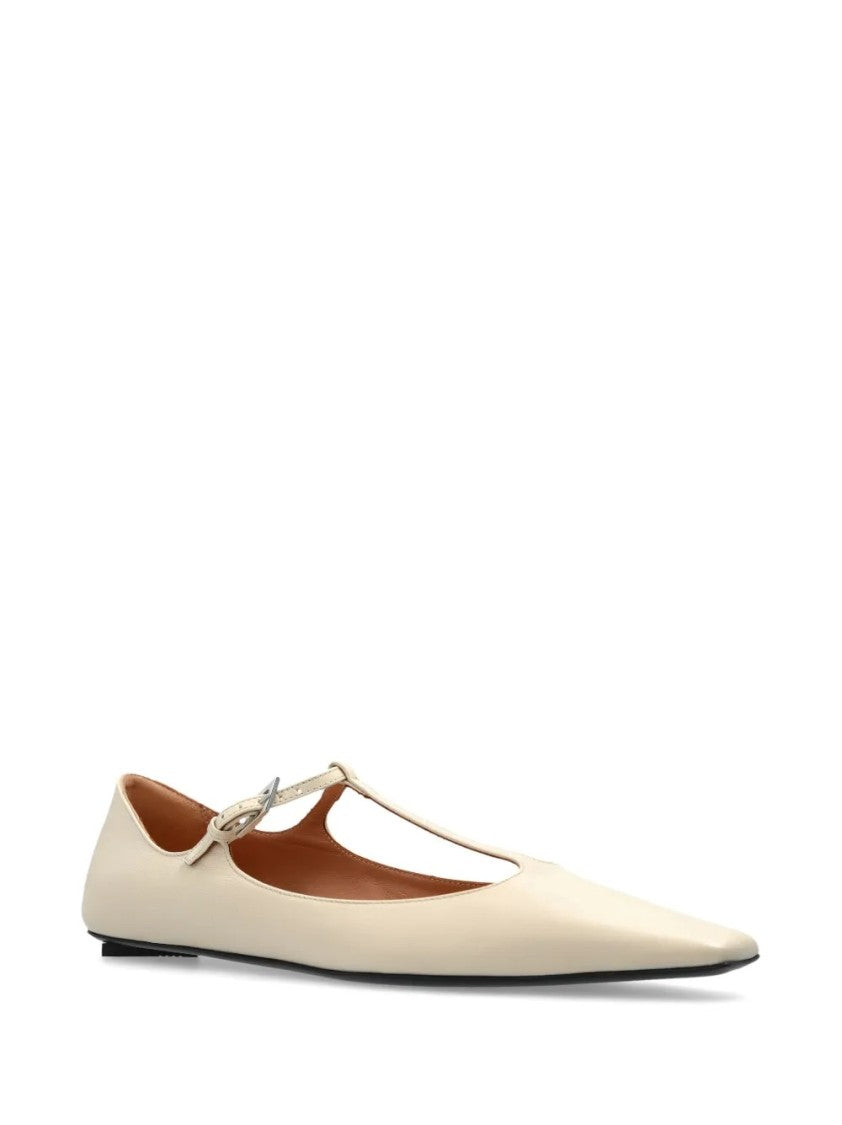 The Attico Juno Ballerina Pointed Toe T-Strap Flat