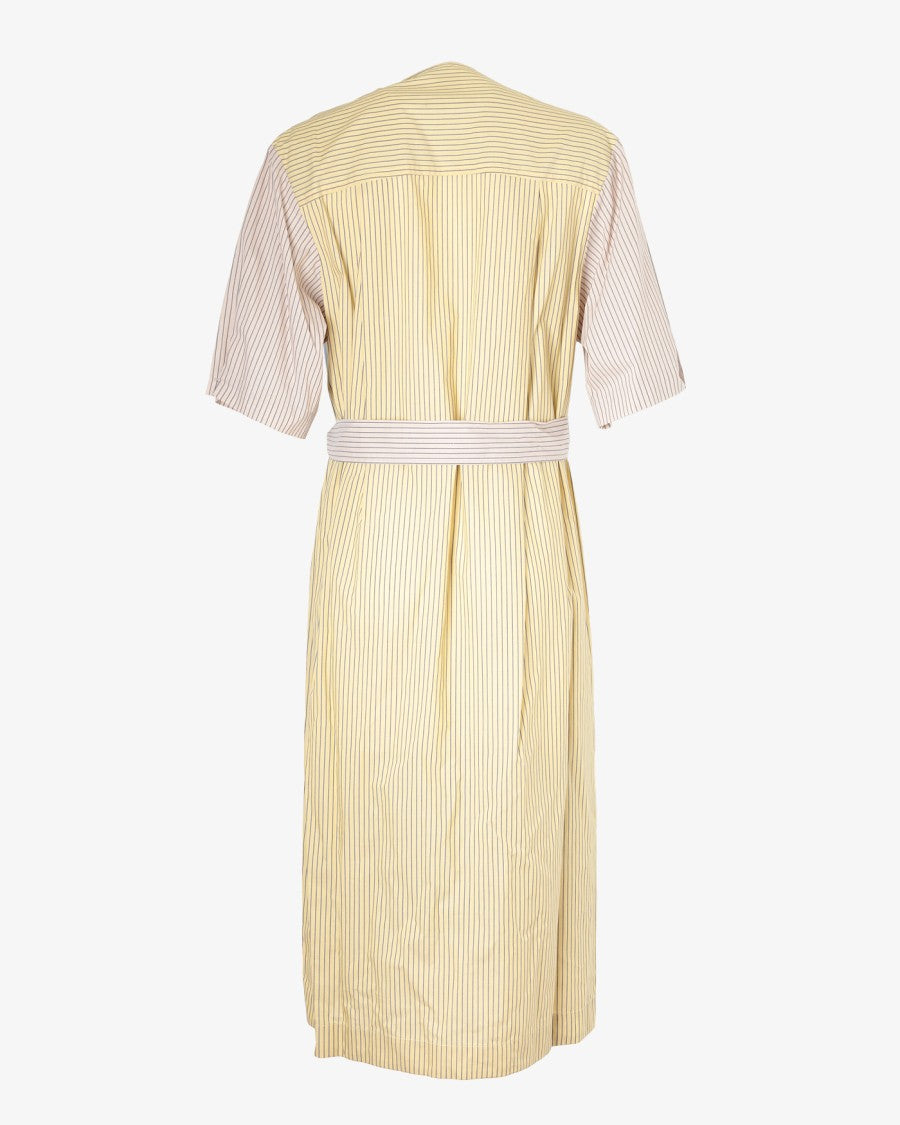 Paul Smith Pastel Striped Midi Dress With V-Neckline