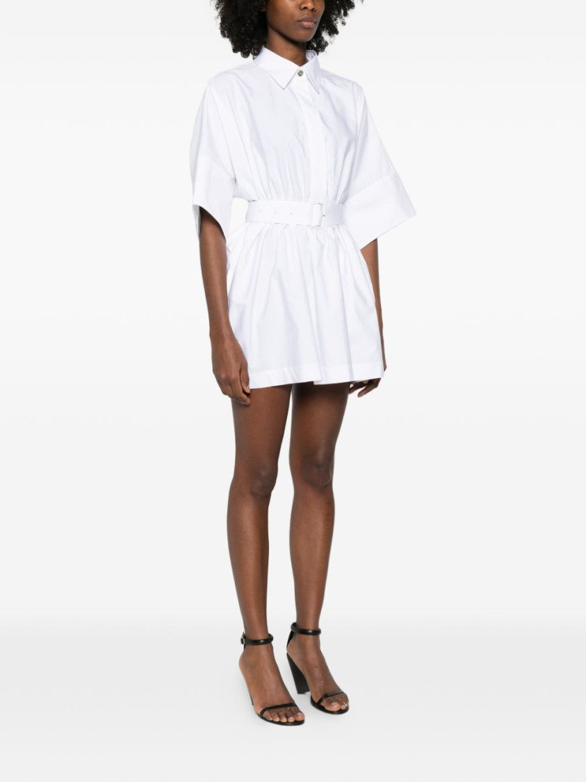 Givenchy White Silk And Nylon Midi Dress