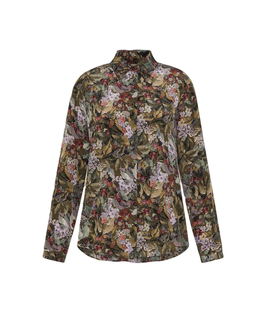 Momonì Vibrant Floral-Patterned Shirt With Classic Collar