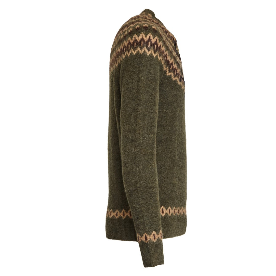 Mc2 Saint Barth Nordic-Inspired Green Alpaca Sweater