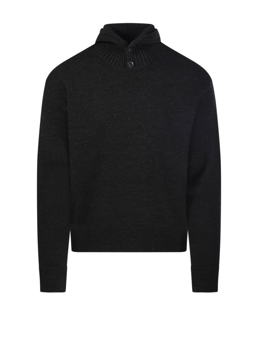 Lemaire Ribbed Hooded Sweater With Minimalist Design