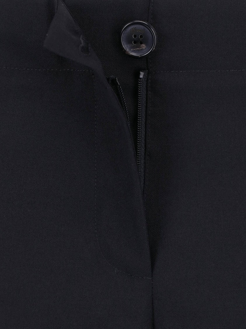 Khaite Black Virgin Wool Mita Straight-Leg Pants