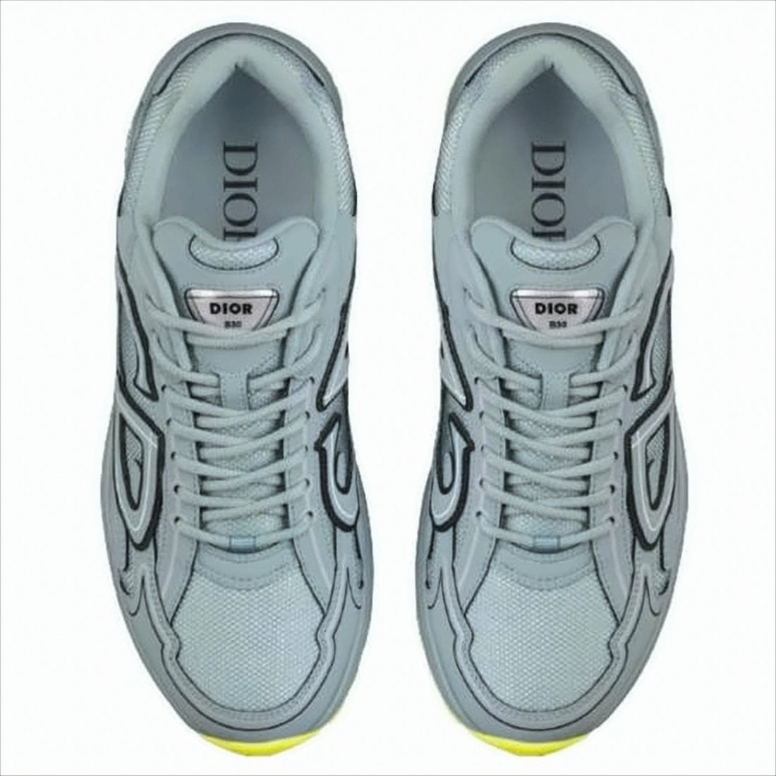 Christian Dior Mesh And Calf Leather Sneakers With Bold Cd Lettering