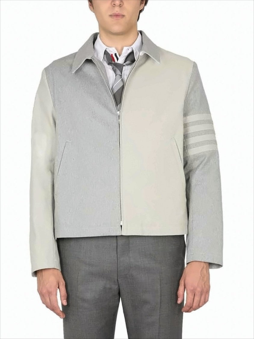 Thom Browne Two-Tone Casual Jacket With Structured Silhouette