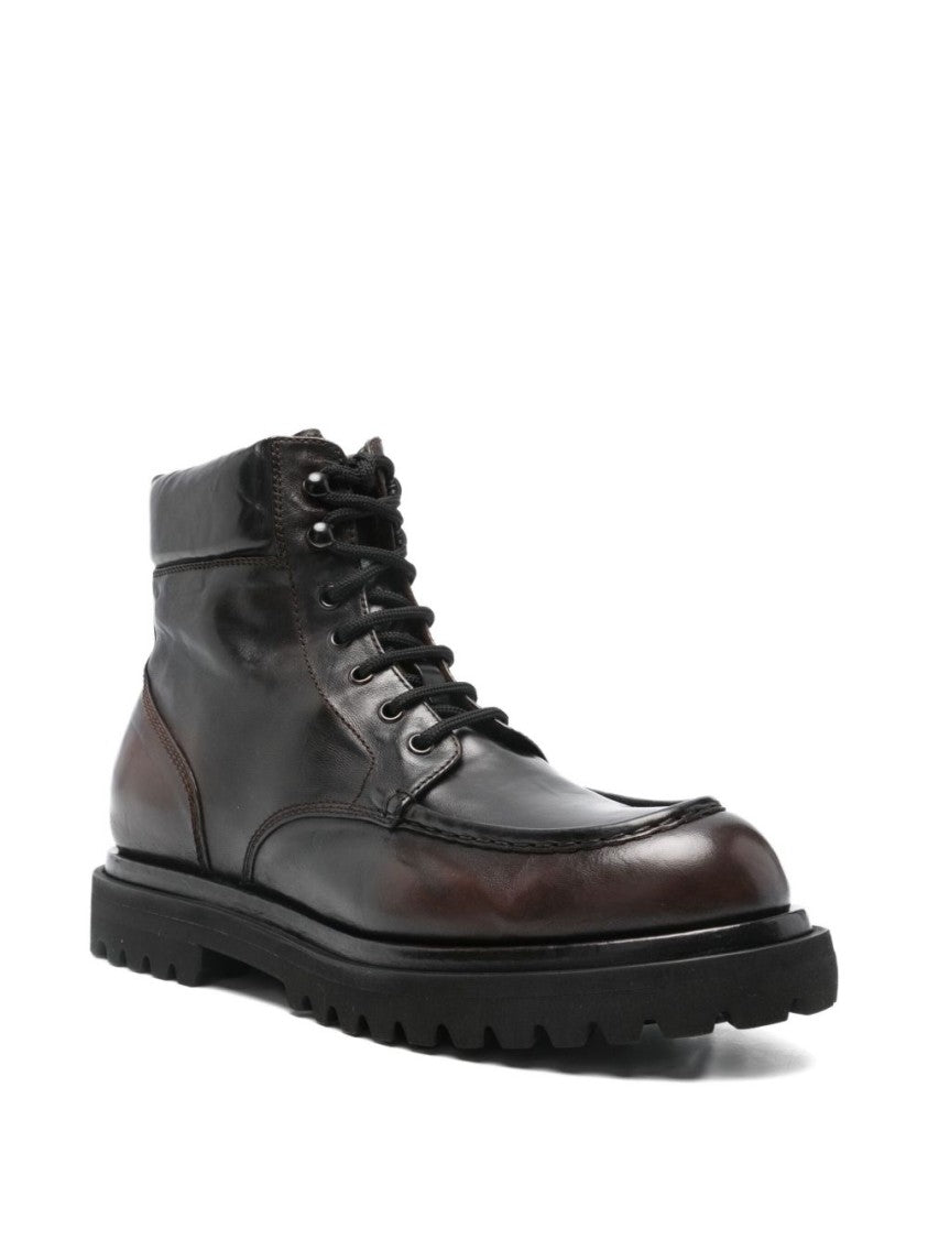 Officine Creative Polished Leather Ankle Boots