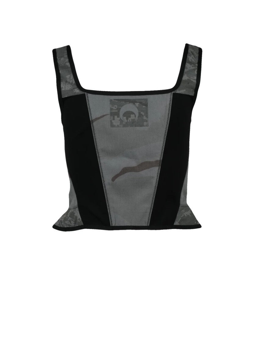 Marine Serre Grey Polyester Cotton Viscose Women's Top
