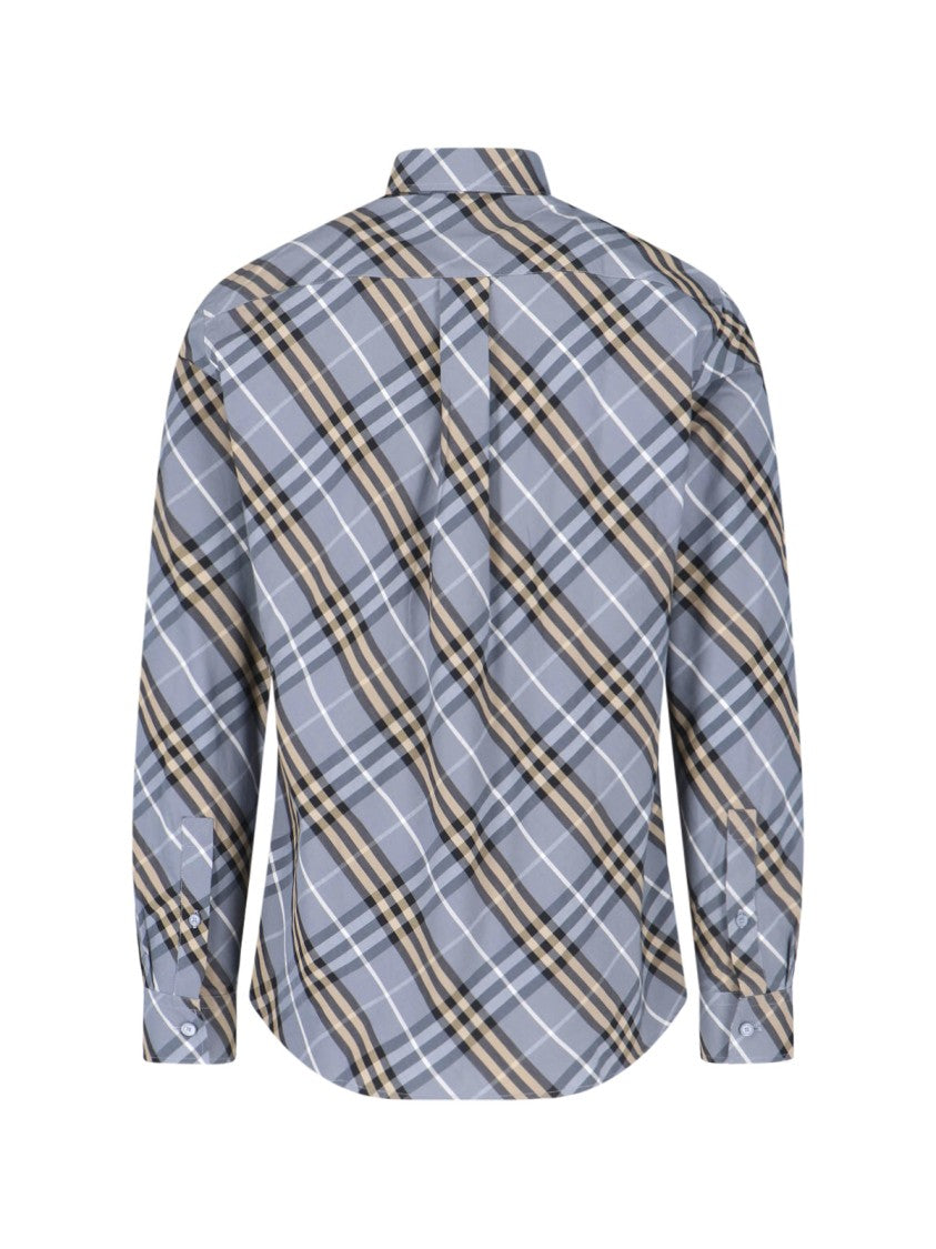 Burberry Check Tailored Cotton Casual Shirt