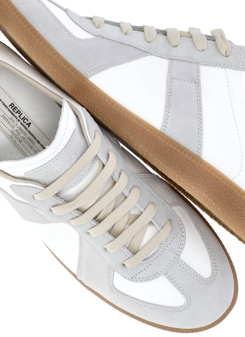 Maison Margiela Low-Top Leather Sneakers With Contrasting Details