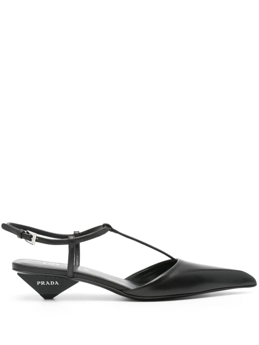 Prada Calf Leather Mary Jane With Pointed Toe