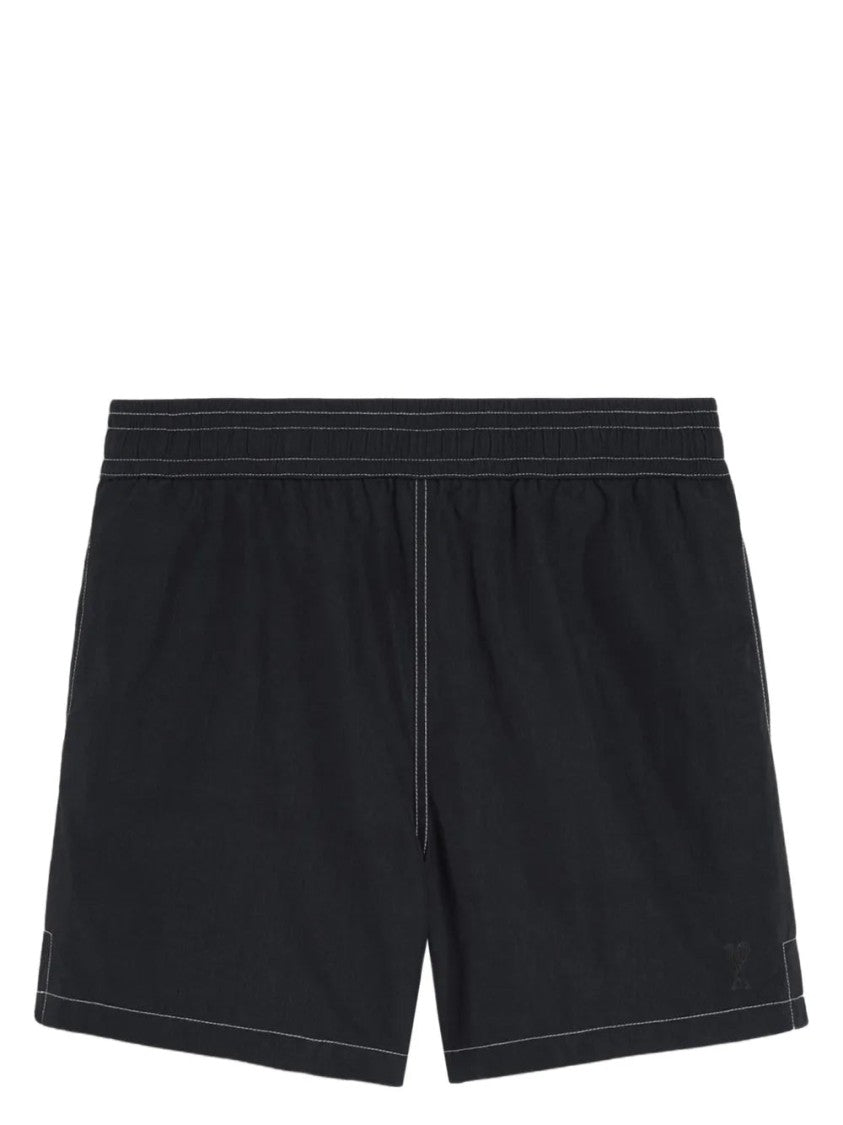 Ami Paris Contrast-Stitching Swim Shorts