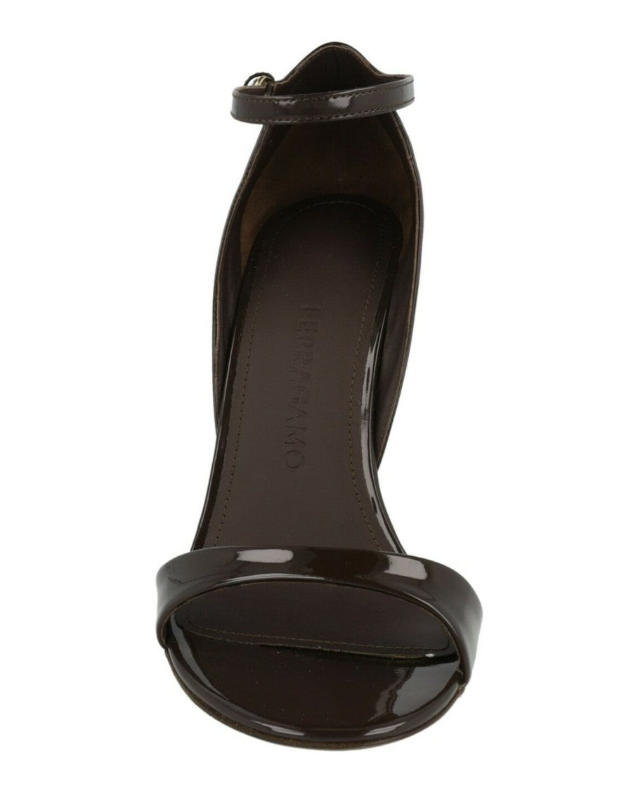 Ferragamo Vidette Patent Leather Wedge Sandals
