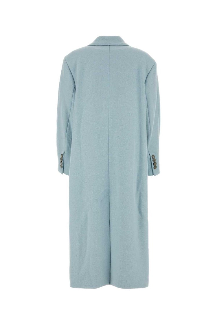 Ami Powder Blue Wool Blend Coat