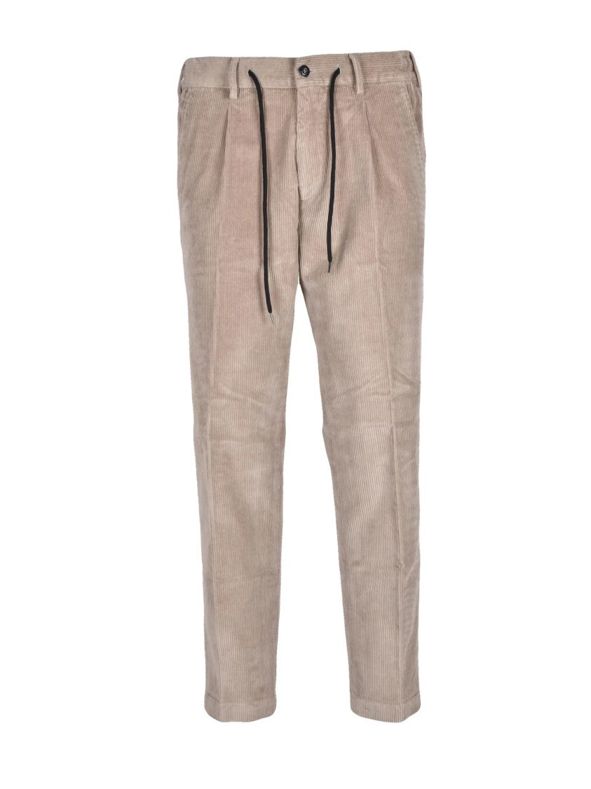 Officina 36 Beige Stretch Cotton-Blend Chino Pants