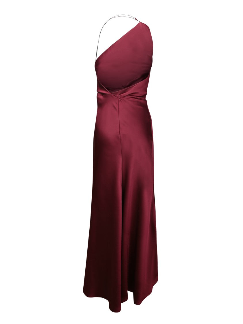 Blanca Vita One-Shoulder Burgundy Evening Dress With Twist Detail